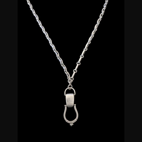 Cabi Stirrup #2209 Antiqued Brushed Silver Tone 34.25" Statement Necklace - Picture 1 of 6